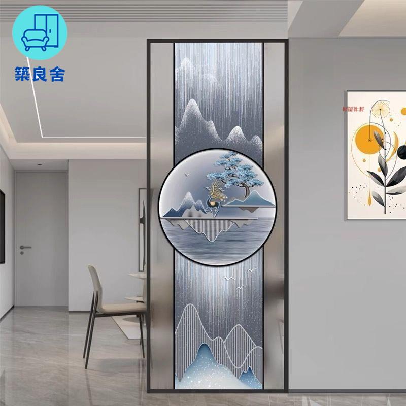 免運 屏風 隔斷 可客製化尺寸 現代簡約輕奢藝術玻璃定製屏風 隔斷 半墻客廳遮擋入戶玄關進門臥室 工廠直銷 店長新品推薦 售後保障 6z36