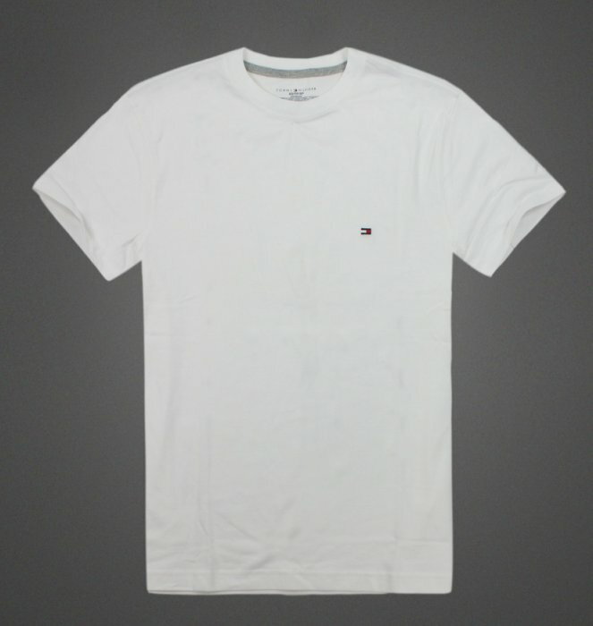 美國百分百【全新真品】Tommy Hilfiger T恤 TH 男衣 純棉 上衣 短袖 T-shirt 白色 XS-XXL A813