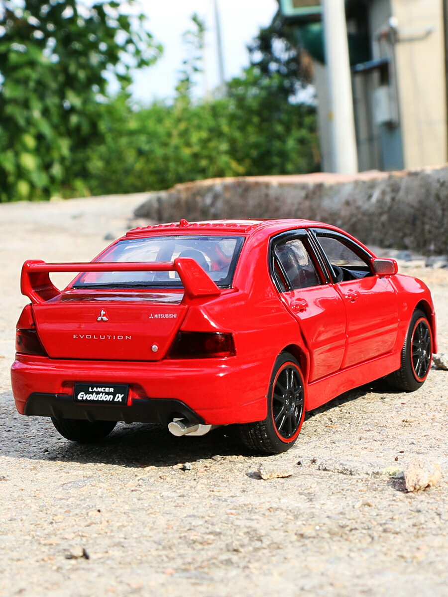 三菱EVO九代藍瑟轎車六開門合金車模金屬跑車模擬汽車模型玩具車