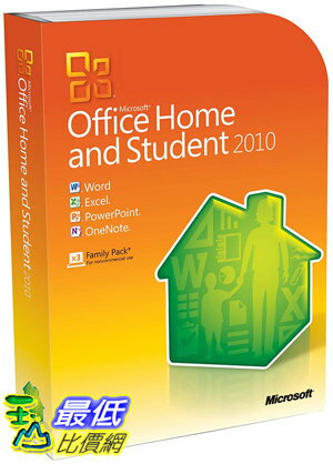 [7美國直購] 2018 amazon 亞馬遜暢銷軟體 Microsoft Office Home and Student 2010 Family Pack, 3PC