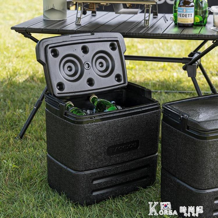 戶外黑化露營手提保溫野餐食品保鮮冷藏箱大容量冰桶