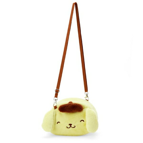 【震撼精品百貨】Pom Pom Purin 布丁狗~日本SANRIO三麗鷗 布丁狗大臉造型絨毛斜揹包(微笑)*76744