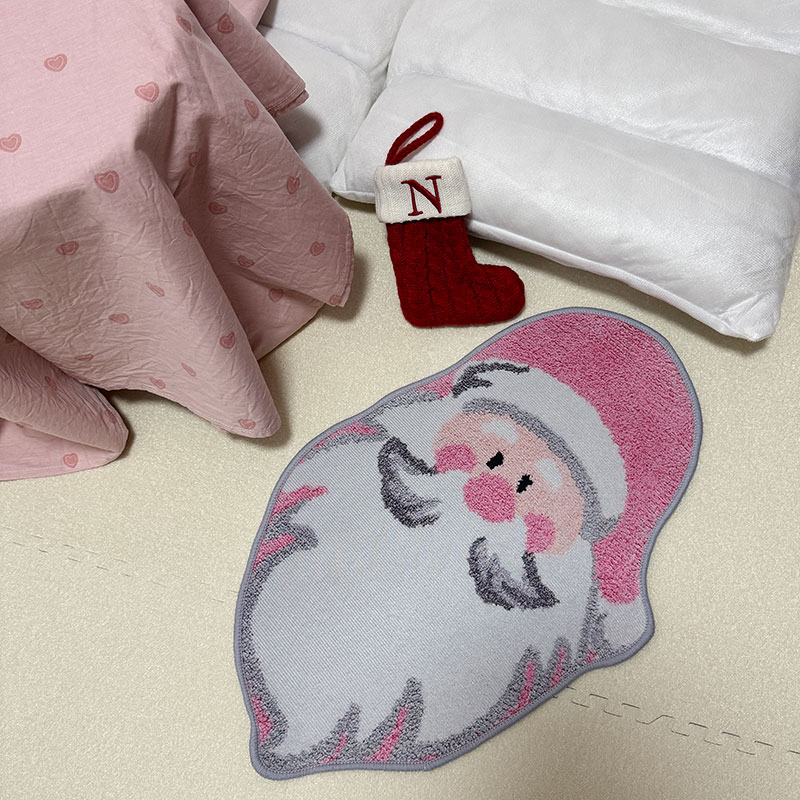 粉色聖誕老公公地墊 桌墊 餐墊 粉色聖誕節 網紅拍照超出片 耶誕氛圍感 聖誕節交換禮物 6