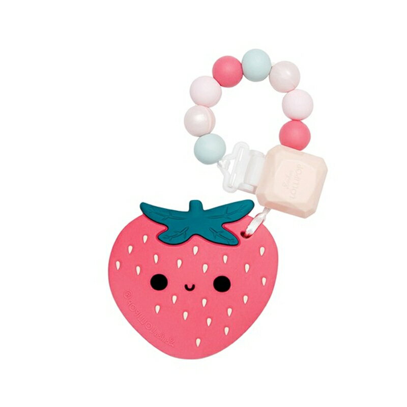 Loulou lollipop 加拿大 固齒器組/奶嘴鍊夾-草莓甜心★愛兒麗婦幼用品★
