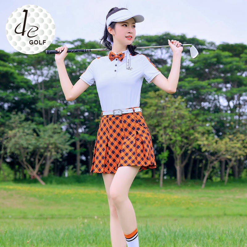 【元素運動】De高爾夫服裝女裝套裝韓國高階運動速幹短袖Polo衫夏季短裙褲