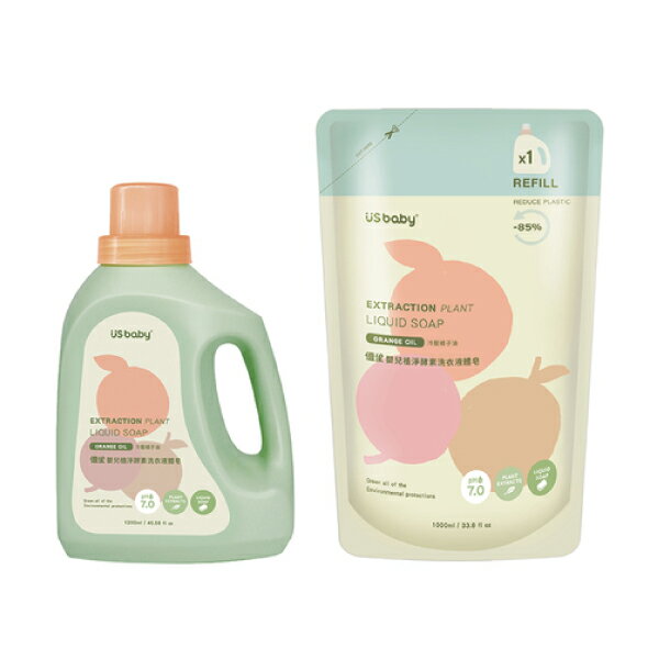 優生 嬰兒植淨酵素洗衣皂 1200ml+1000ml(1罐+1補充包)|洗衣精