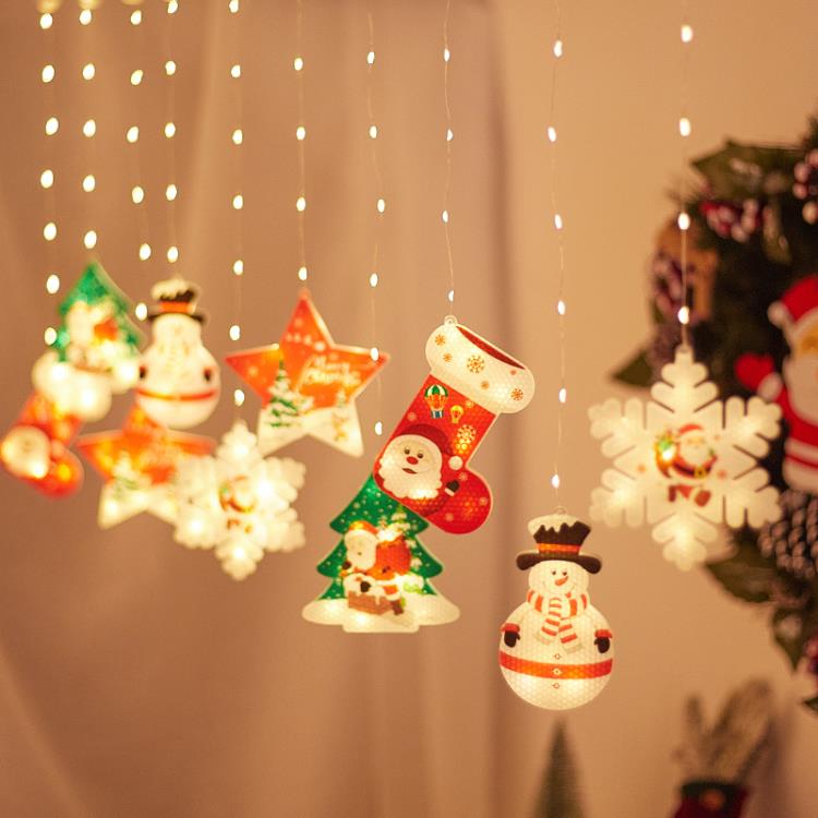 圣誕節裝飾品氛圍燈圣誕燈飾吊燈場景布置掛件雪人掛飾led彩燈串 全館免運