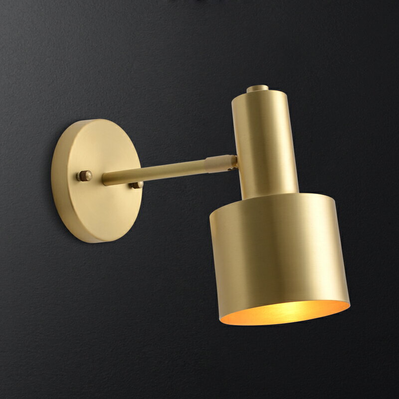 北歐黃銅輕奢壁燈設計師后現代簡約個性臥室床頭美式衛生間鏡前燈