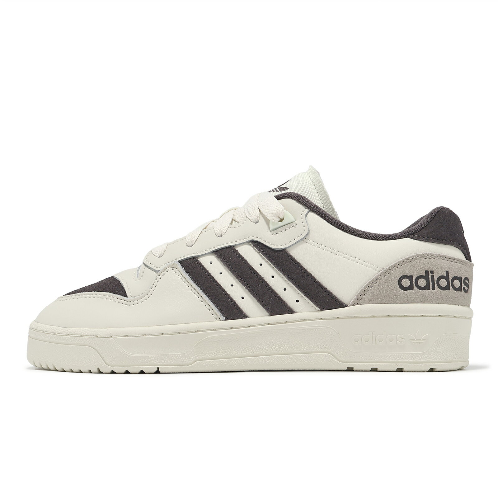 adidas 休閒鞋 Rivalry Low 男鞋 米白 棕 低筒 皮革 麂皮 復古 愛迪達 ID5386