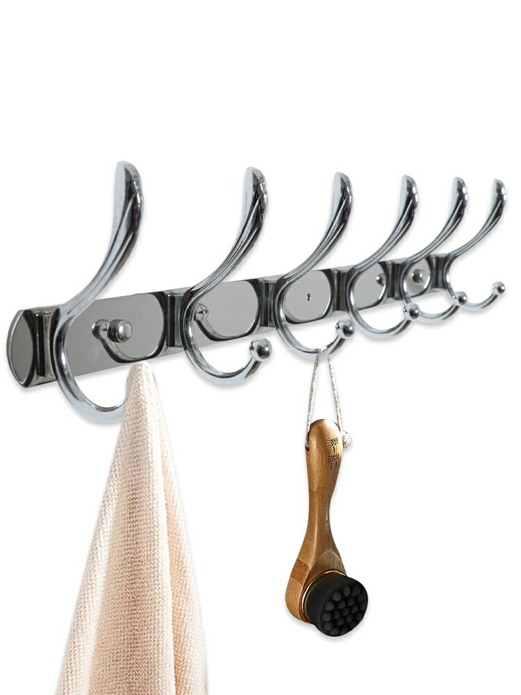 不銹鋼衛浴廚房掛鉤墻壁柜門雙鉤衣帽掛鉤衛生間浴室門后置物掛鉤 4