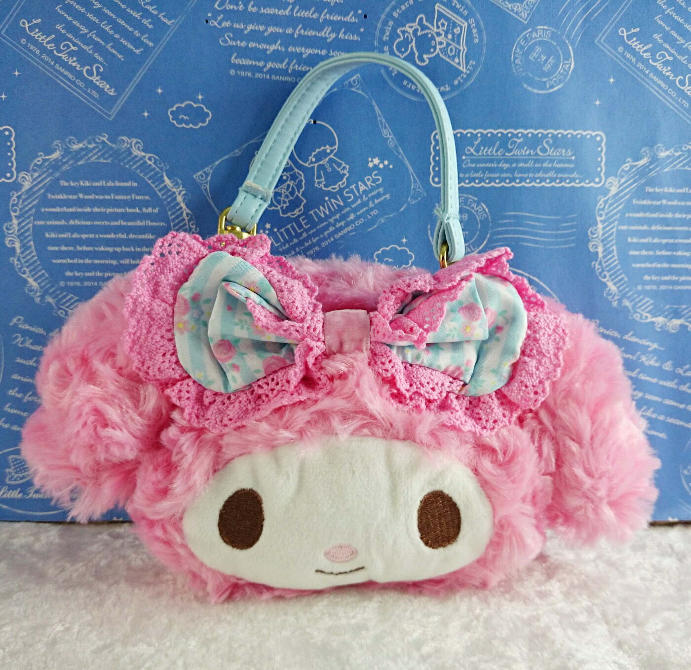 【震撼精品百貨】My Melody 美樂蒂 車票套 絨毛 蝴蝶結 附帶 震撼日式精品百貨