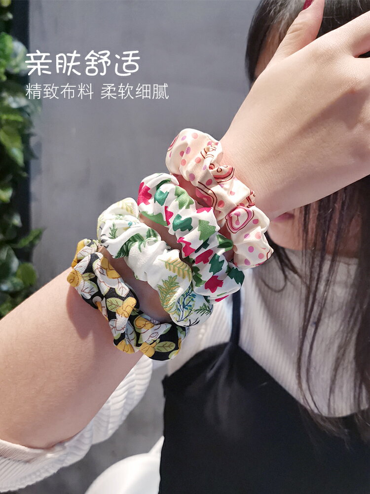 適用于小米手環5代表帶4腕帶發圈絲巾3代清新男女通用款金屬裝飾運動環3/4/5代替換表帶手表框腕帶替換帶個性 2