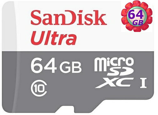 SanDisk 64GB 64G microSDXC【Ultra 100MB/s 灰】 microSD micro SD SDXC UHS UHS-I Class 10 C10 SDSQUNR-064G 記憶卡 手機記憶卡【序號MOM100 現折$100】