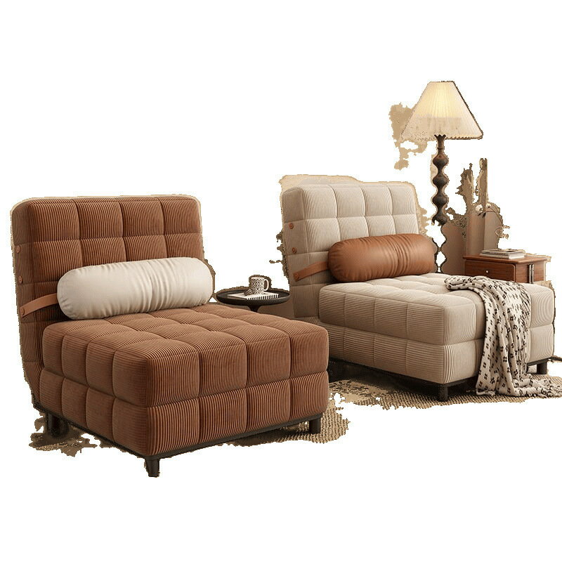 奶油復古多功能兩用折疊沙發床