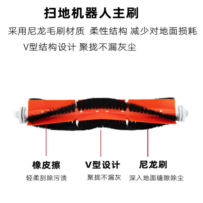 適配米家1代2代石頭T6/S50小米掃地機器人配件海帕濾網主滾刷邊刷