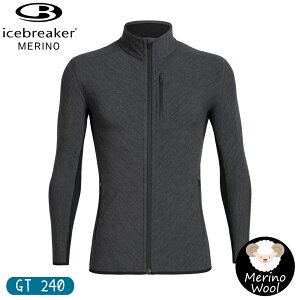 【Icebreaker 男 DESCENDER 刷毛保暖外套 GT240《灰/黑》】104853/羊毛外套/薄外套