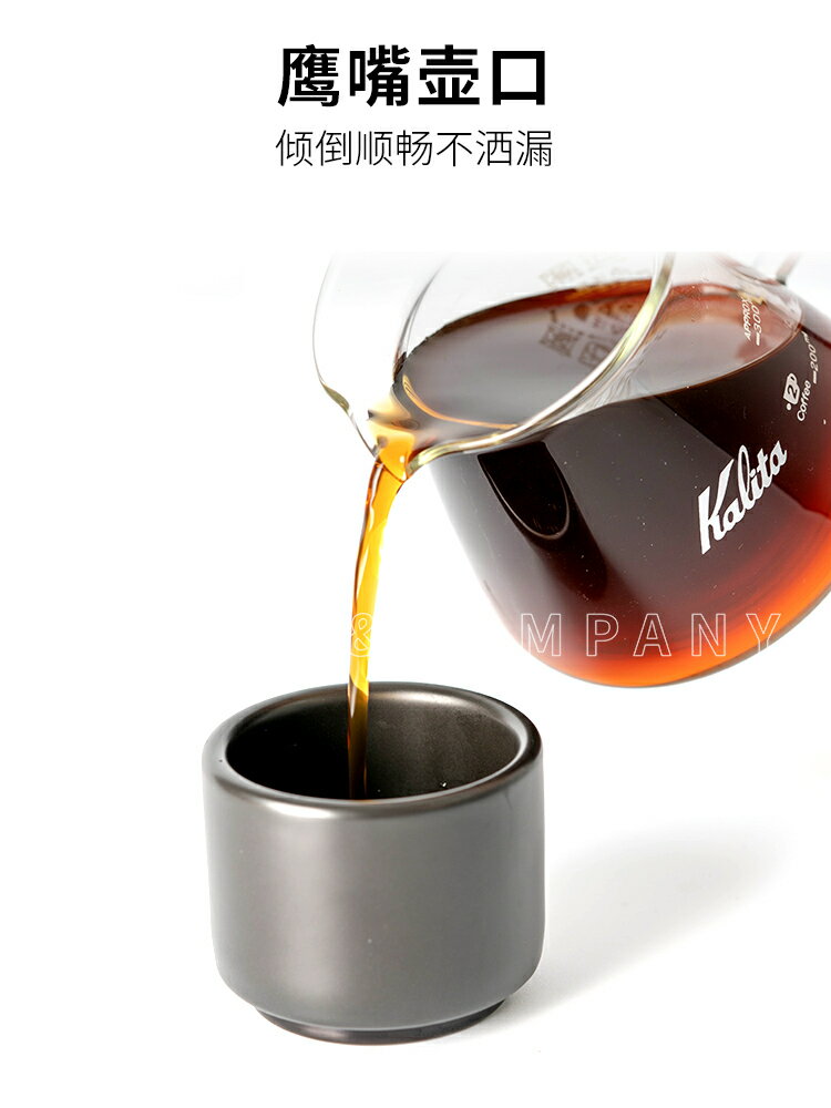 ♔手沖咖啡壺 日式玻璃壺GSP聯名藤編滴漏分享壺帶刻度泡茶