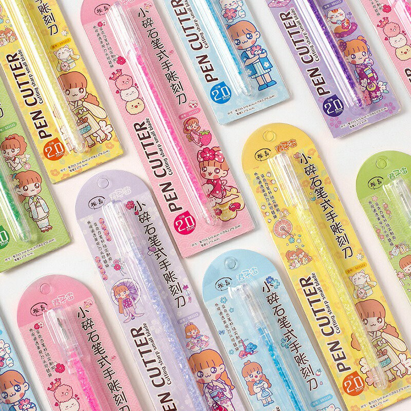 松島 刻刀 君子雷小碎石系列 卡通可愛少女手帳裁紙小刻刀  手帳筆刀 手帳刀 手帳刻刀 刀筆 美工刀 可愛ins 1