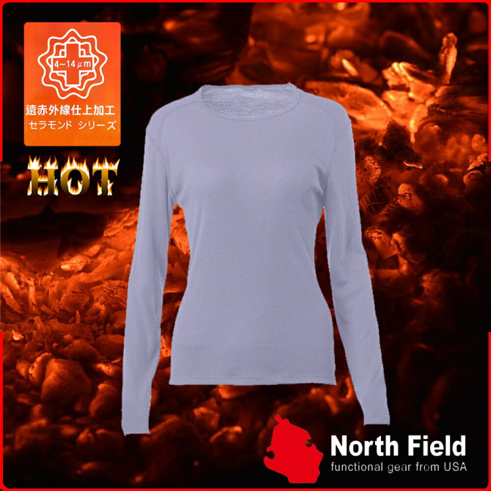 【North Field美國 女 圓領遠外線內衣《鈦灰》】保暖衣/發熱衣/膠原蛋白/吸濕排汗/親膚/第二層肌膚