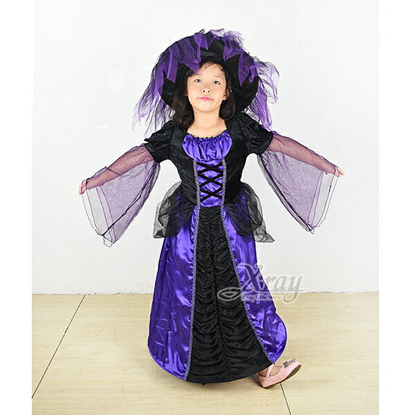 豪華紫巫婆 小魔女 女巫服裝 舞台劇 話劇服裝 化妝舞會 萬聖節 聖誕節 兒童變裝 Cosplay X射線 W X射線精緻禮品 Rakuten樂天市場