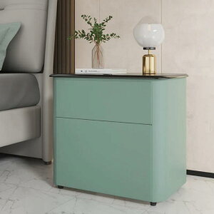 現代高級感床頭柜網紅款床邊柜簡約時尚意式綠色免安裝單人小戶型