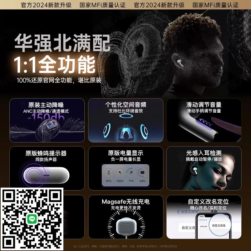 華強北耳機五代犀狼官方正品ANC降噪2025新款真工廠直營