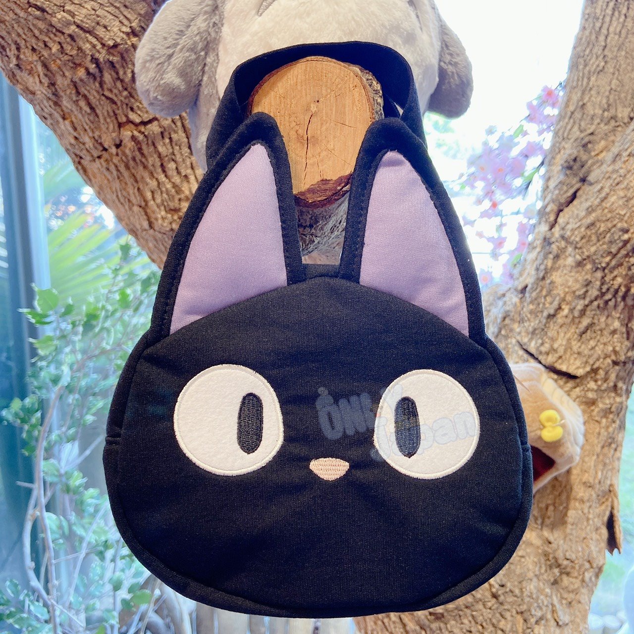 真愛日本 造型綿布電繡小提袋 JIJI 黑貓 魔女宅急便 宮崎駿 便當袋 便當提袋 小提袋 餐袋