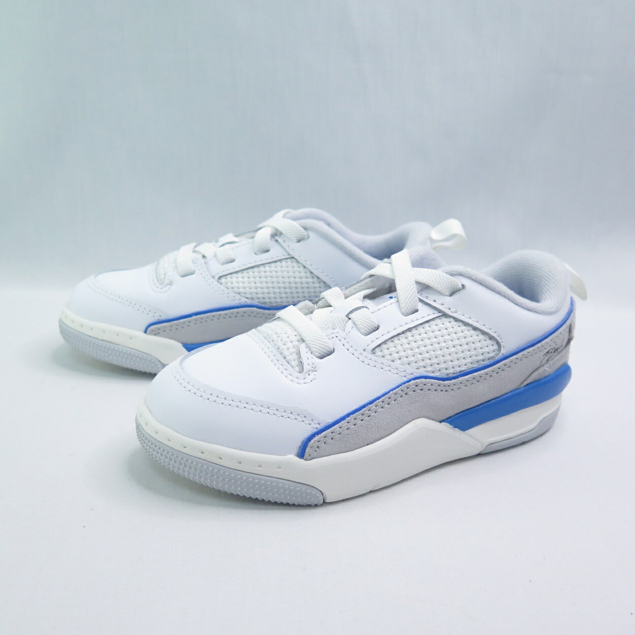 NIKE HF3332104 Jordan Flight Court 中童 運動鞋 免綁鞋帶 白/藍 iSport愛運動