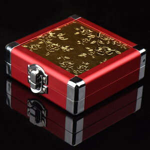 高檔鋁合金手鐲手鏈盒玉鐲翡翠盒珠寶玉器首飾盒子紅色鋁合金