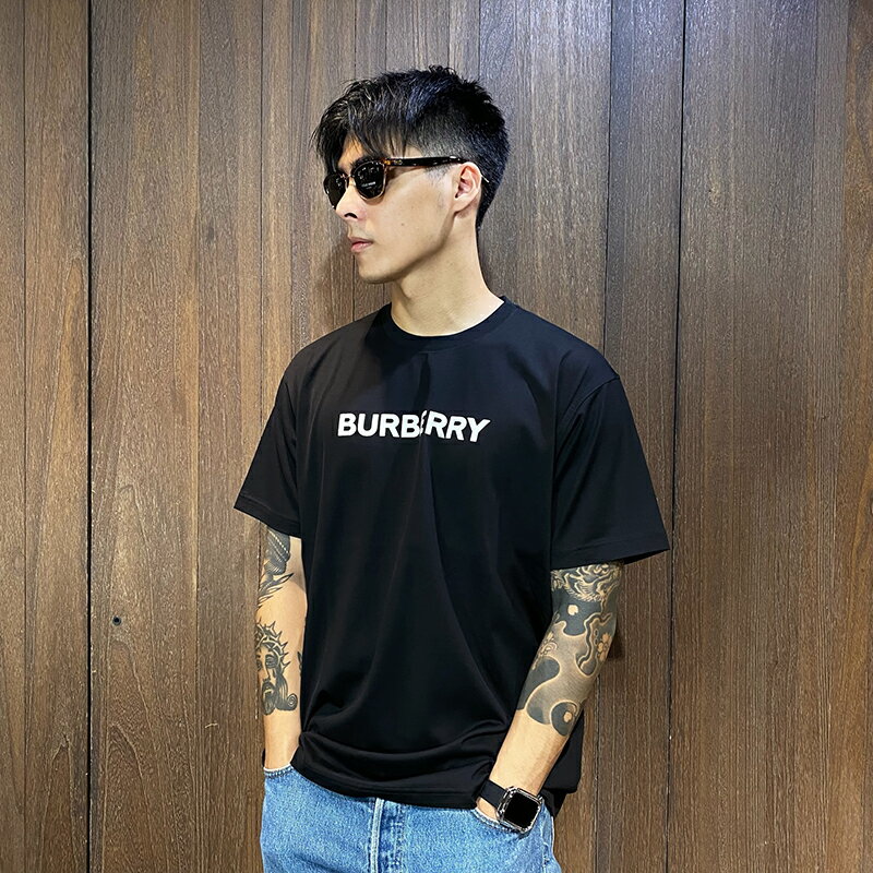 美國百分百【全新真品】Burberry T恤 棉質 素面 短袖 上衣 英文logo 歐洲精品 短T 黑色 CC78
