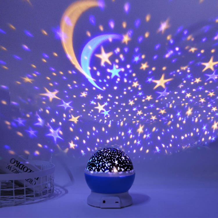 創意浪漫星空燈投影儀臥室夢幻旋轉滿天星睡眠兒童情侶床頭小夜燈 雙11全館免運