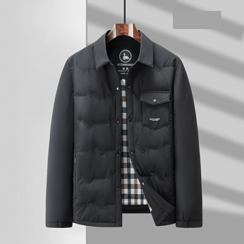 【巴黎精品】現貨+預購 真羽絨90%鵝絨羽絨外套羽絨衣夾克-保暖經典實穿質樸大方男外套3色a1ix57