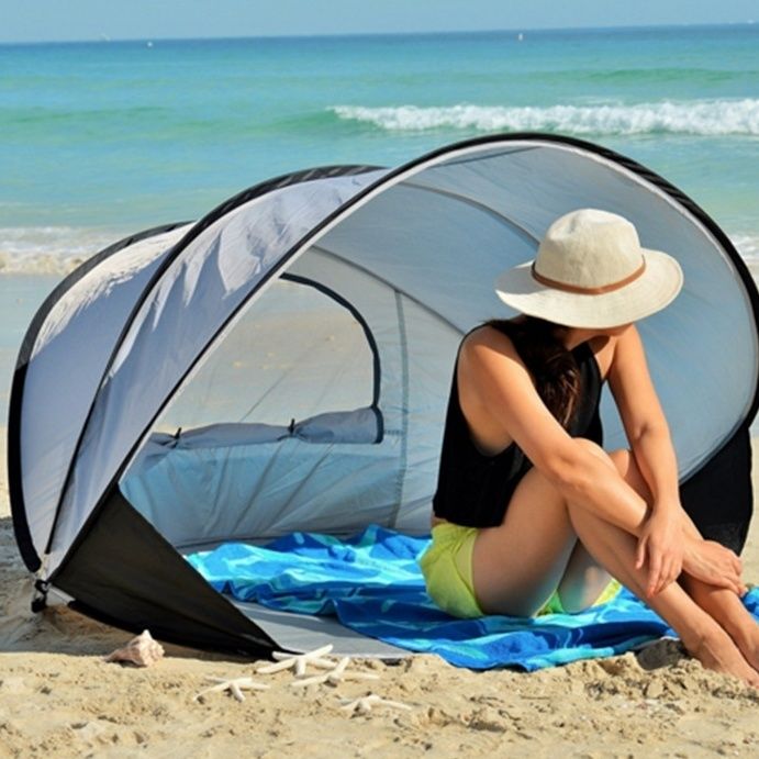 帳篷 沙灘帳篷海邊防曬防風玩水天幕全自動簡易速開郊游用品小戶外折疊【林之舍】