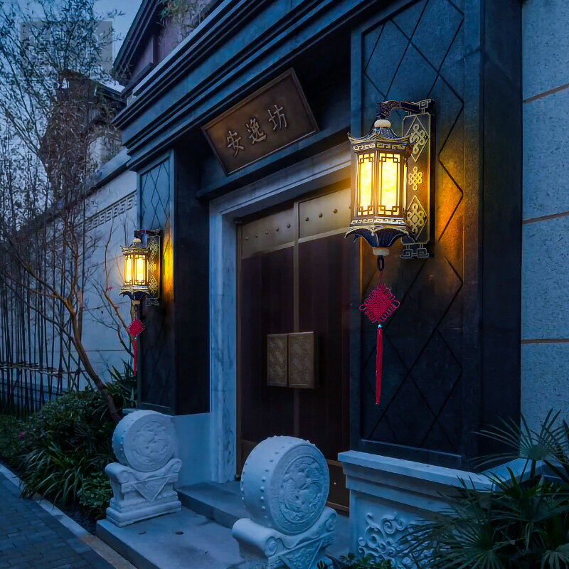 中式LED 壁燈門頭燈大門燈戶外防水防銹花園燈別墅燈太陽能庭院燈 2