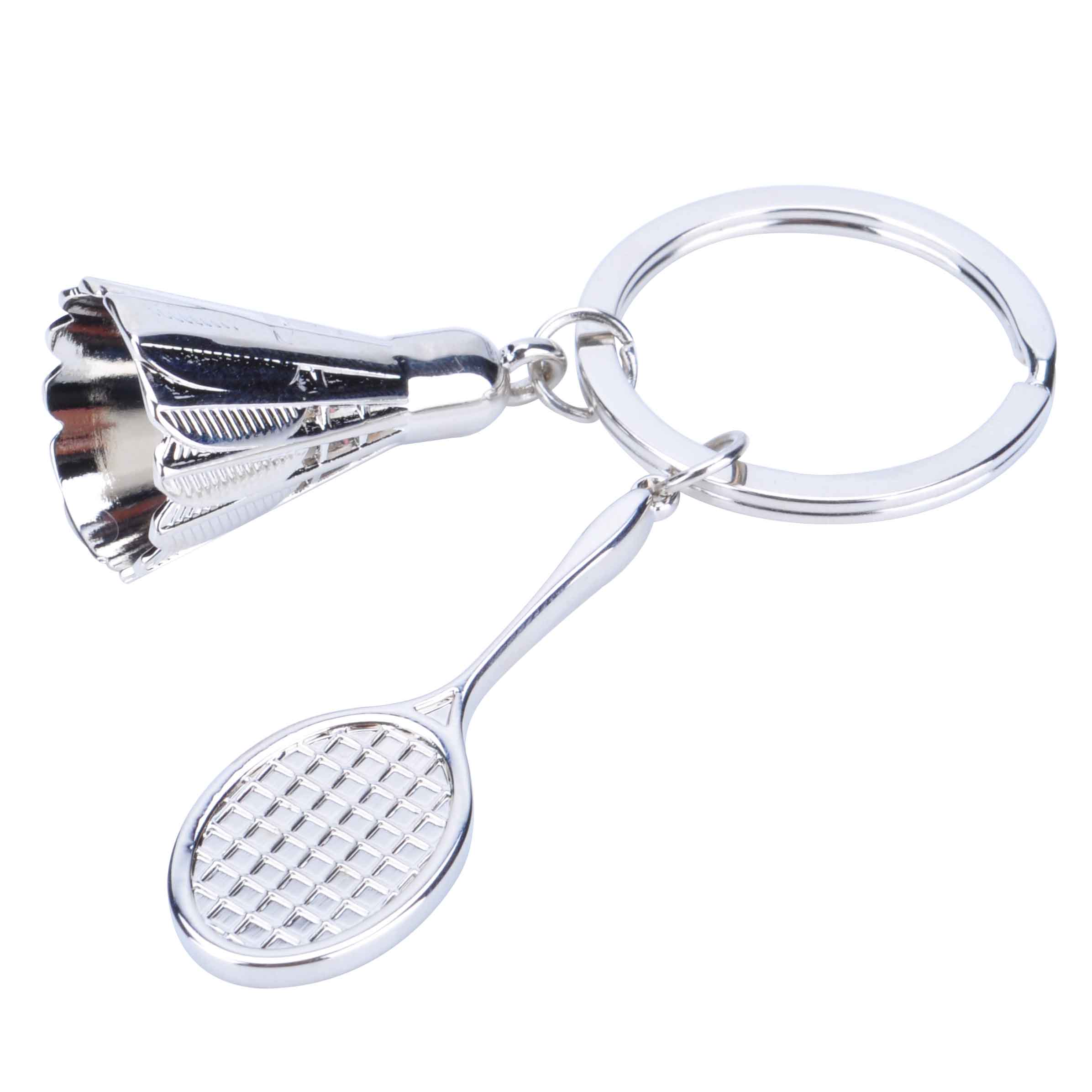 新款羽毛球拍鑰匙扣輕松隨意揮拍創意情侶運動鑰匙鏈可愛生日禮品 2