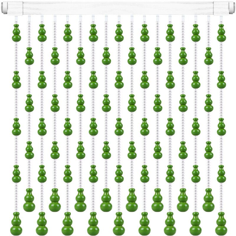 綠色葫蘆門簾桃木珠簾水晶隔斷簾子廁所吊簾落地家用風水簾免打孔 4