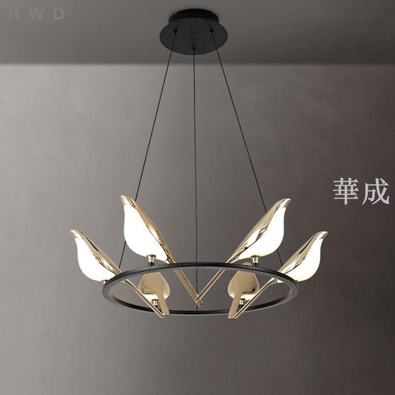 現代輕奢創意LED網紅喜鵲小鳥110V 220V支架燈床頭臥室客廳閣樓裝飾五頭六頭壁燈吊燈落地燈
