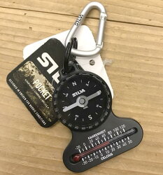 SILVA Pocket compass 溫度計隨身指北針鑰匙圈 瑞典森林指北針 附掛勾 S37617
