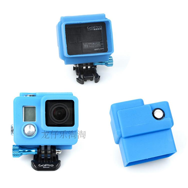 gopro hero4 3+防水殼矽膠套 潛水殼保護套保護殼矽膠套gopro配件