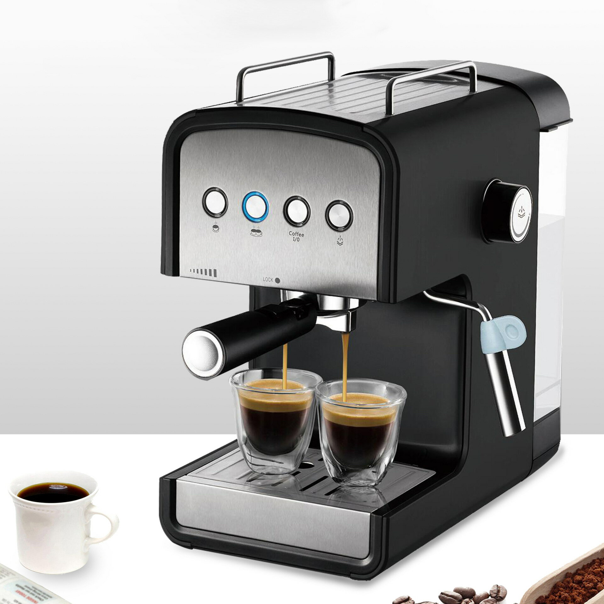 咖啡機 110v美規咖啡機 2杯美式咖啡機 煮咖啡 打奶泡 雙十一熱購 交換禮物全館免運