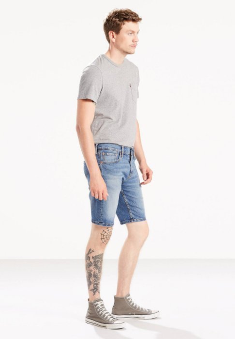 美國百分百【全新真品】Levis 511 牛仔 短褲 五分褲 牛仔褲 單寧 修身 藍色 刷白 29 30 32 34 36腰 F576 2