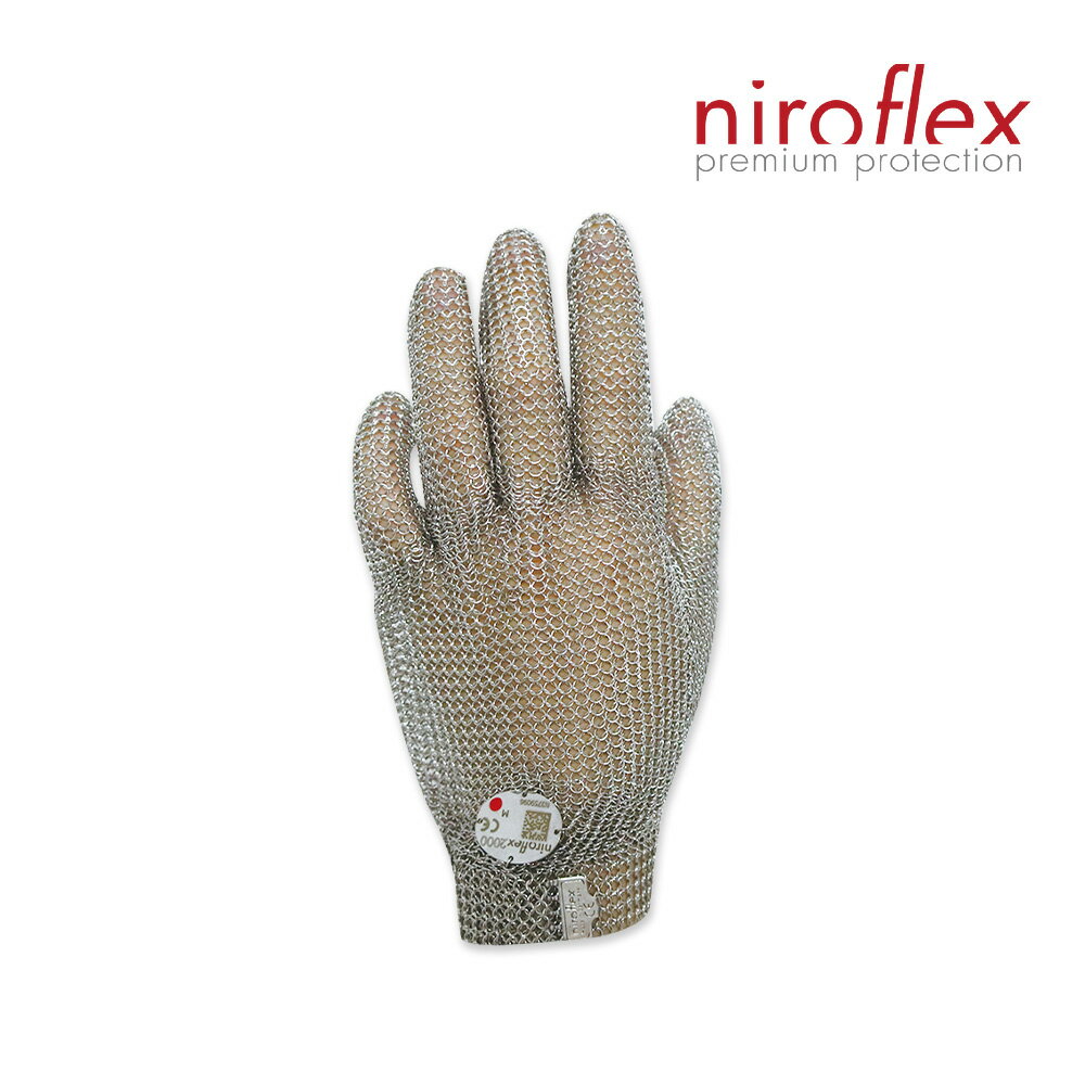 niroflex 不鏽鋼絲編織防割手套(支) 2000-M 防護金屬手套 手部護具 德國製 專利金屬扣環