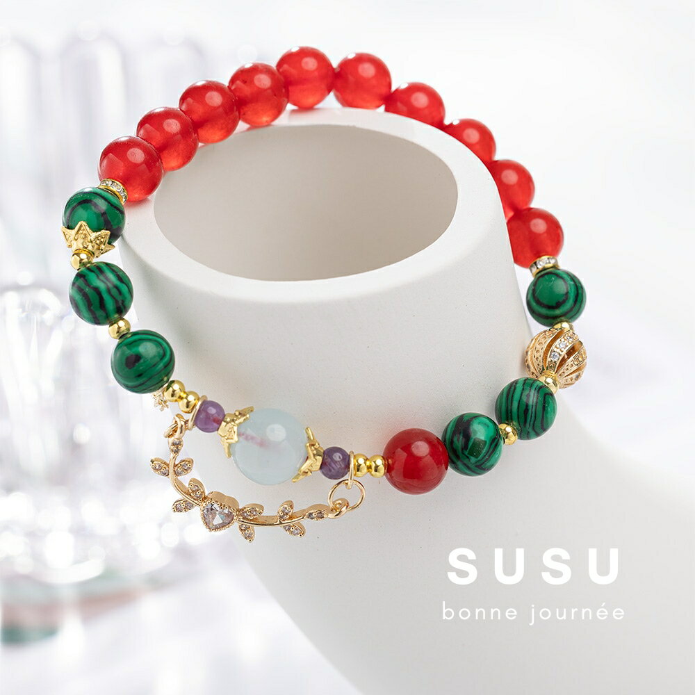 SU SU︱皇后水晶手鍊❤️紫水晶 紅玉髓 海藍寶 孔雀石 事業運 招財 轉運 能量 防小人 送禮 推薦 1