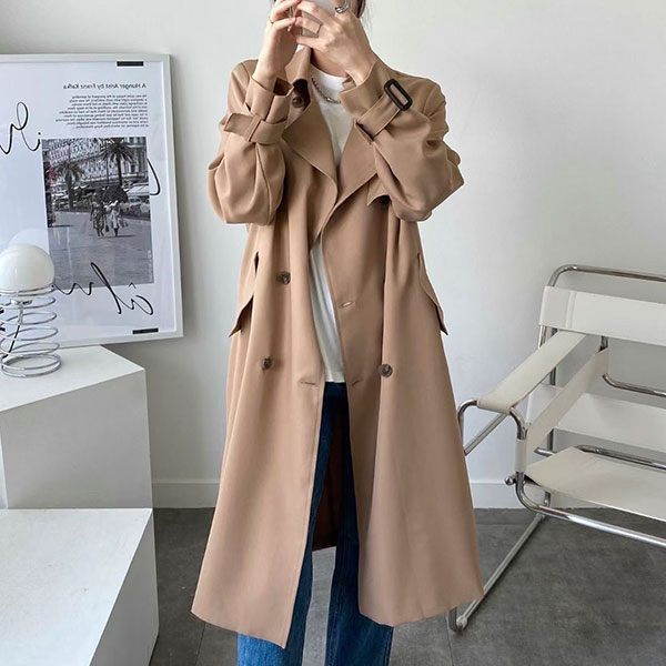 ANNAS 正韓 雙排扣 外套 長版 風衣 綁腰 大衣 偵探大衣 西裝 翻領 腰帶 顯瘦 百搭 韓國 7