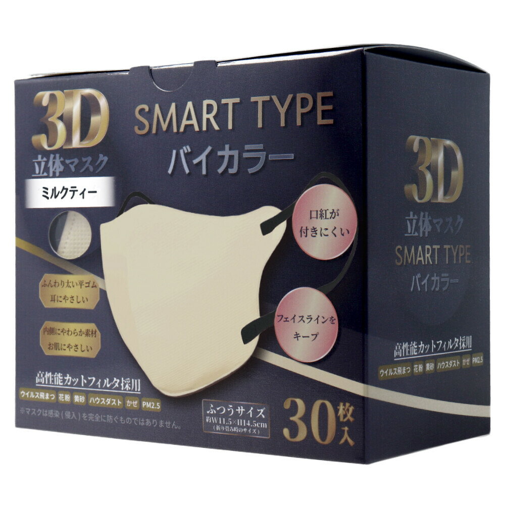 日本 SMART TYPE 3D立體口罩 30枚入 網美口罩 雙配色 暖色系 防塵透氣 好穿搭 日本代購 6