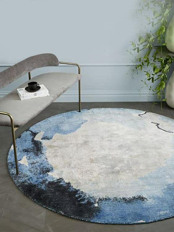 地毯 後現代輕奢圓形地毯家用北歐ins簡約抽象客廳茶幾地墊臥室床邊毯
