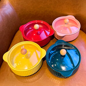 泡面碗帶蓋陶瓷家用碗單個學生宿舍日式創意湯碗雙耳大容量簡約