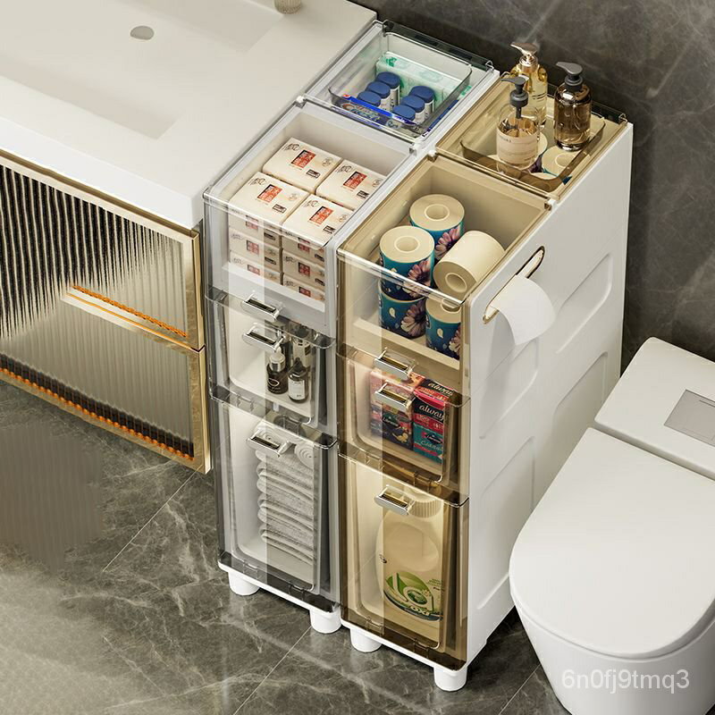 免運 可開發票 衛生間置物架浴室馬桶夾縫收納櫃塑料多層縫隙置物櫃洗手間儲物櫃 DVA5