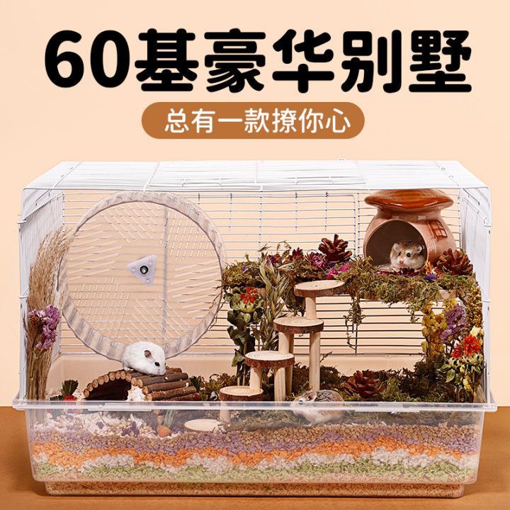 倉鼠籠 寵物鼠籠 【金絲熊大別墅】倉鼠籠子 自由佈置場景超大自由空間60基礎籠 全套