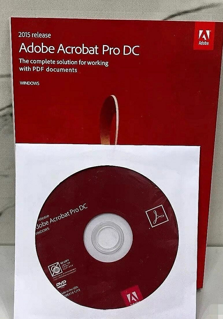 Adobe Acrobat Pro DC 2015 專業PDF編輯軟體 Windows版 原裝光碟【微軟批發零售】